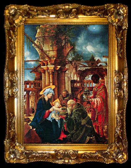 framed  Albrecht Altdorfer Die Anbetung der Heiligen Drei Konige, ta009-2
